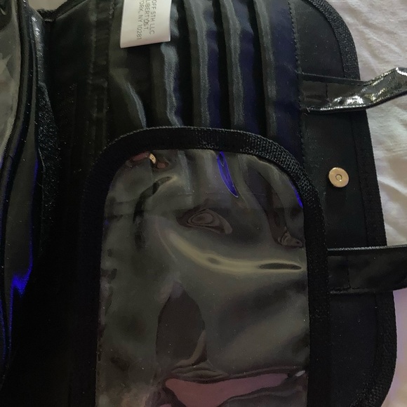 Saks Fifth Avenue Monochrome Striped Cosmetic Bag - Picture 3 of 6